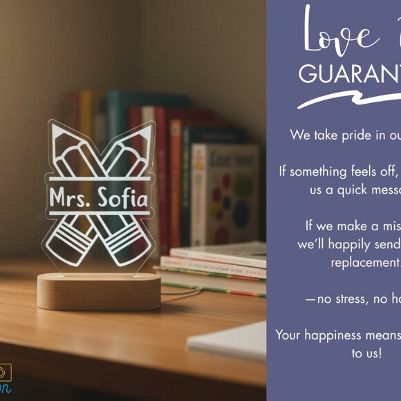 Pens Personalized Teacher Name Light | Custom Appreciation Gift & Decor - Picture 6 of 8